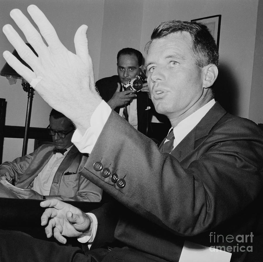 Robert F. Kennedy Gesturing While Photograph by Bettmann