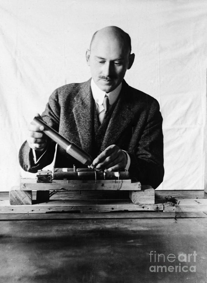 Robert Goddard Shown Whis Rocket Model Photograph by Bettmann - Fine ...