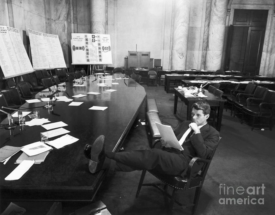 Robert Kennedy Sits Alone In Senate Room Photograph by Bettmann