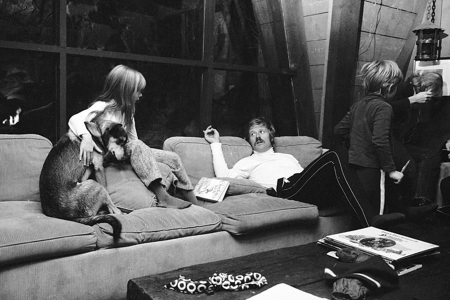 Robert Redford & Family At Home Photograph by John Dominis