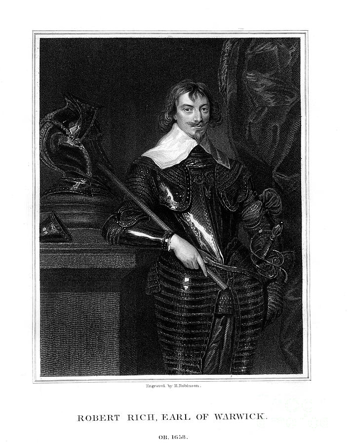 Robert Rich, 2nd Earl Of Warwick Drawing by Print Collector