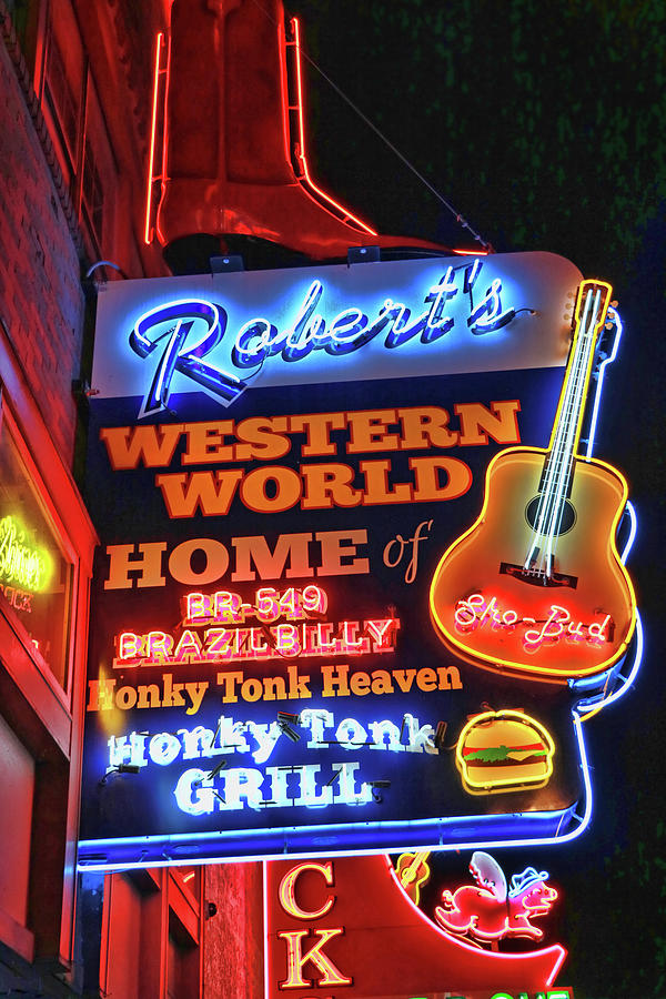Broadway Photograph - Roberts Western World # 2 - Nashville by Allen Beatty