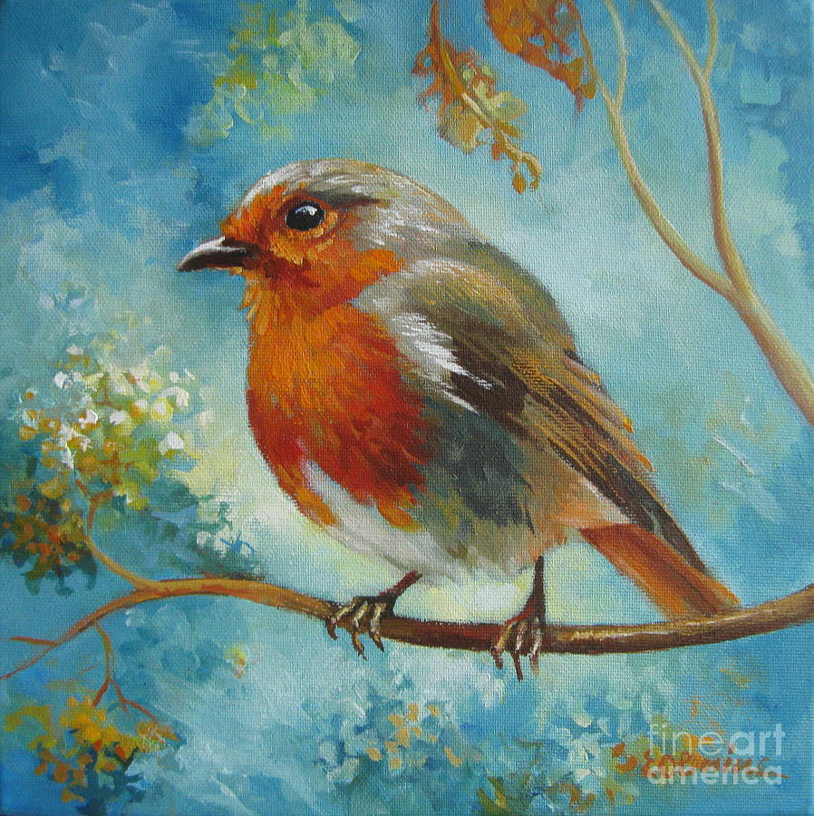 Robin Painting by Elena Oleniuc