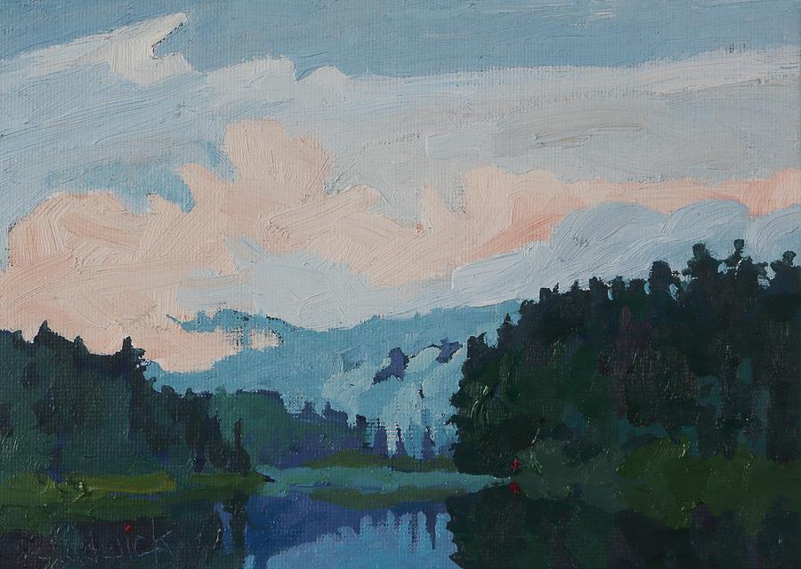 Robinson Lake Morning Cloud Painting by Phil Chadwick