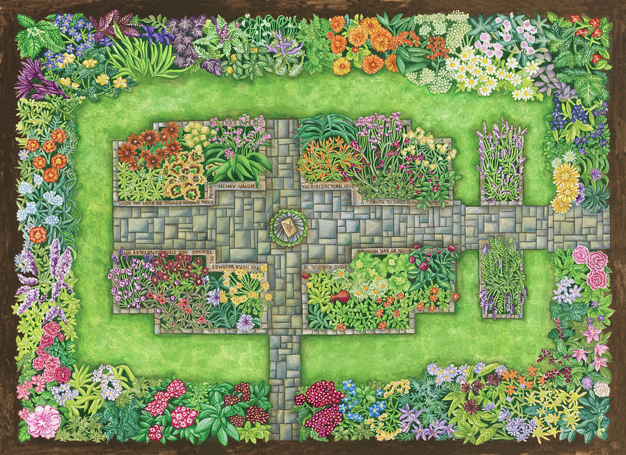 Garden Painting - Robison Herb Garden by Andrea Strongwater