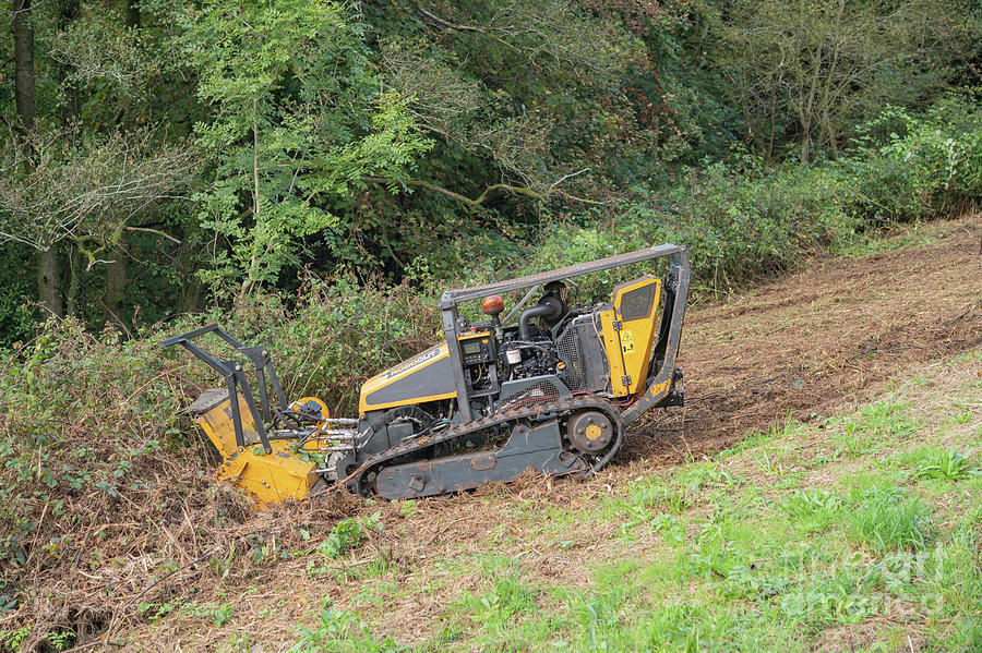 Robocut Remotely Controlled Tracked Mower Cutting Bramble Photograph by ...