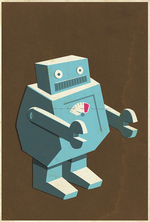 Robooto Digital Art by Marco Recuero