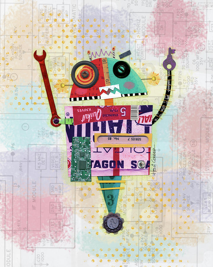 Key Digital Art - Robot 1 by Holli Conger