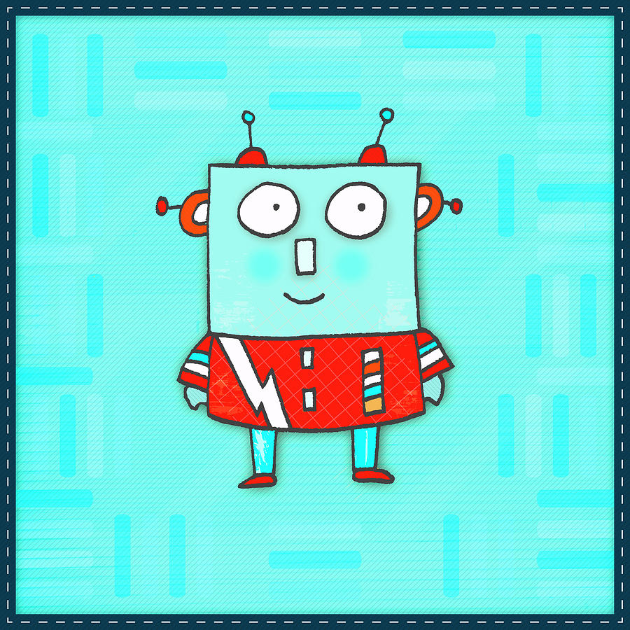 Robot Digital Art - Robot Boy by Carla Martell