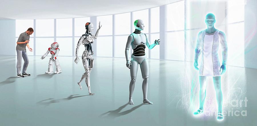 Robot-human Evolution Photograph by Claus Lunau/science Photo Library