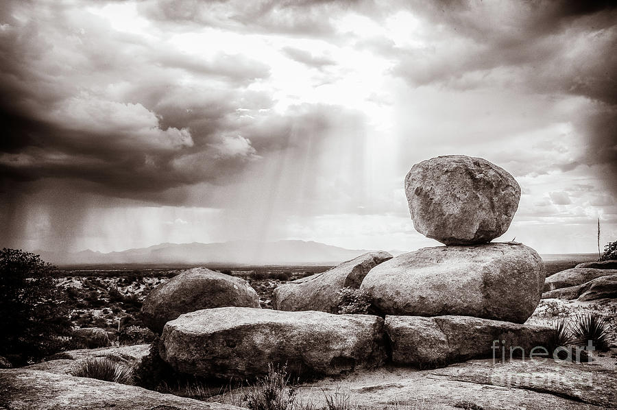 Rock And Monsoon 1 Toned Photograph by Al Andersen