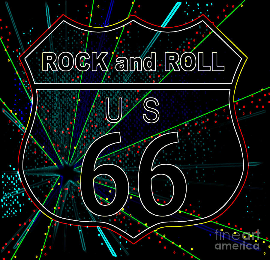 Rock And Roll Glow Route 66 Digital Art