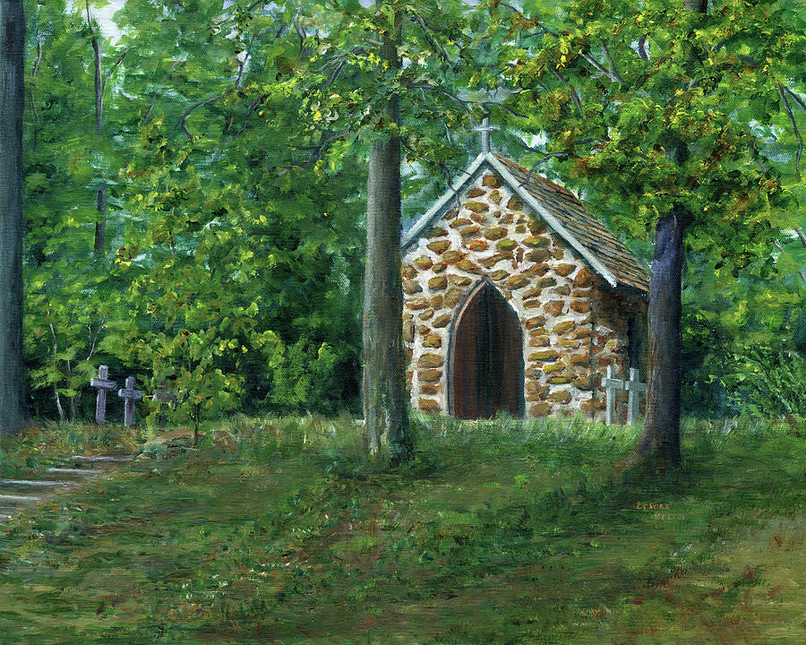 Rock Chapel Near Mansfield, Louisiana Painting by Lenora De Lude