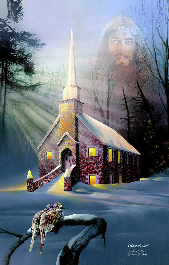 Jesus Christ Mixed Media - Rock Church by Spencer Williams