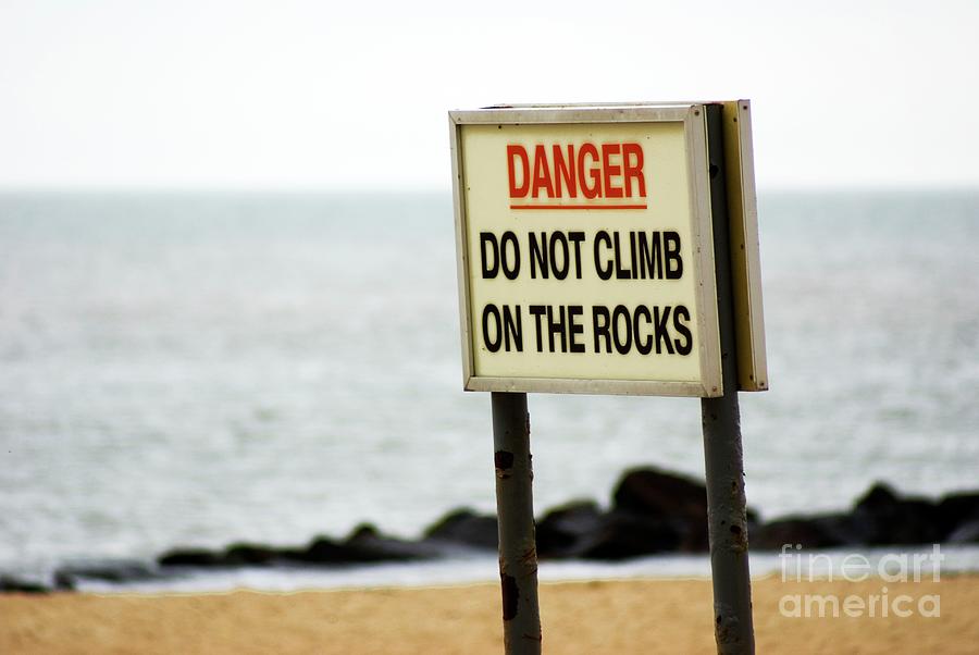 Rock Climbing Warning Sign Photograph by Mark Williamson/science Photo ...