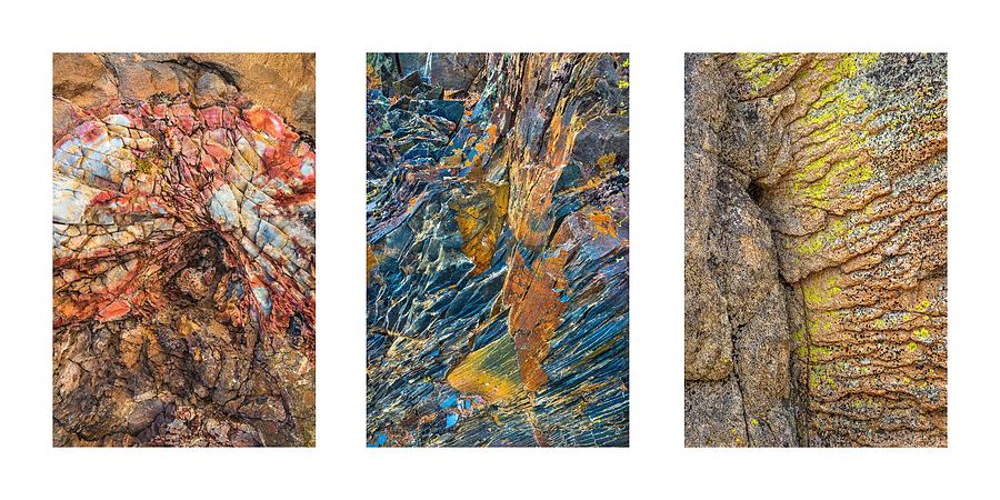 Rock Collage Triptych Photograph by Alexander Kunz