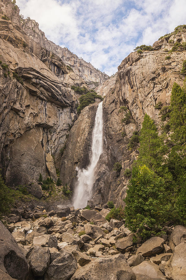 Rock Face Waterfall, Yosemite National Park, California, Usa Digital ...