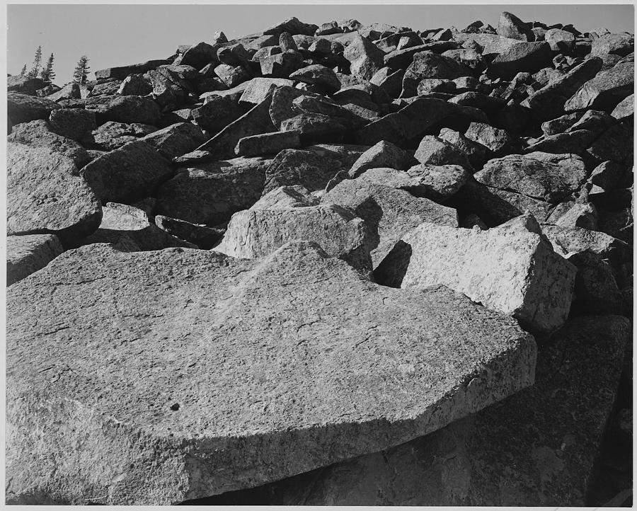 Rock formation Moraine Rocky Mountain National Park Colorado 1933 - 1942 Painting by Ansel Adams