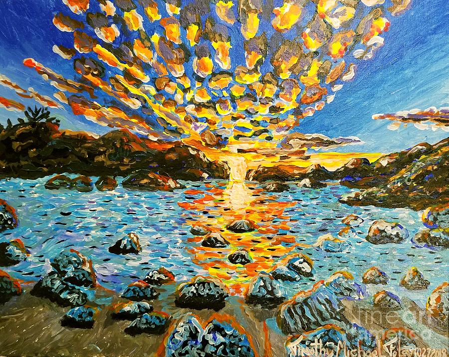 Rock Sun Rock  Painting by Timothy Foley