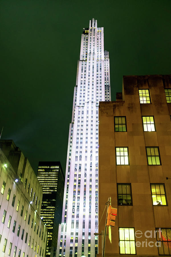 Rockefeller Center at Night New York City Photograph by John Rizzuto