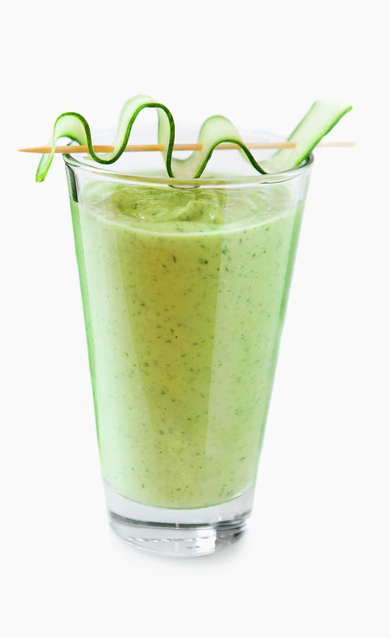 Rocket And Cucumber Smoothie no Background Photograph by Foodografix