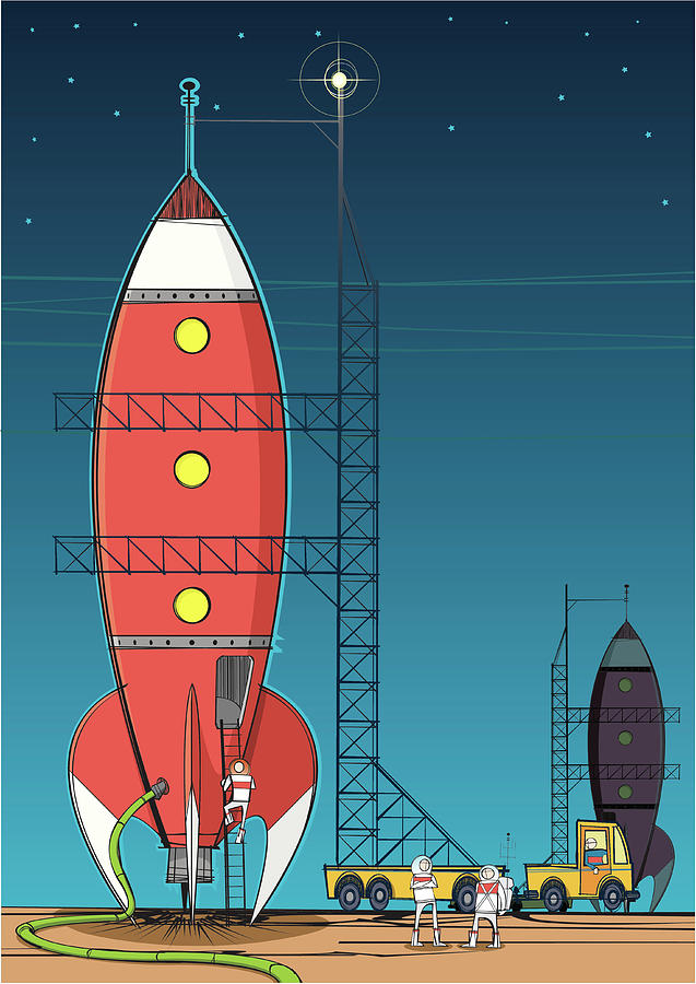 Rocket On Launch Pad Digital Art by Jcgwakefield