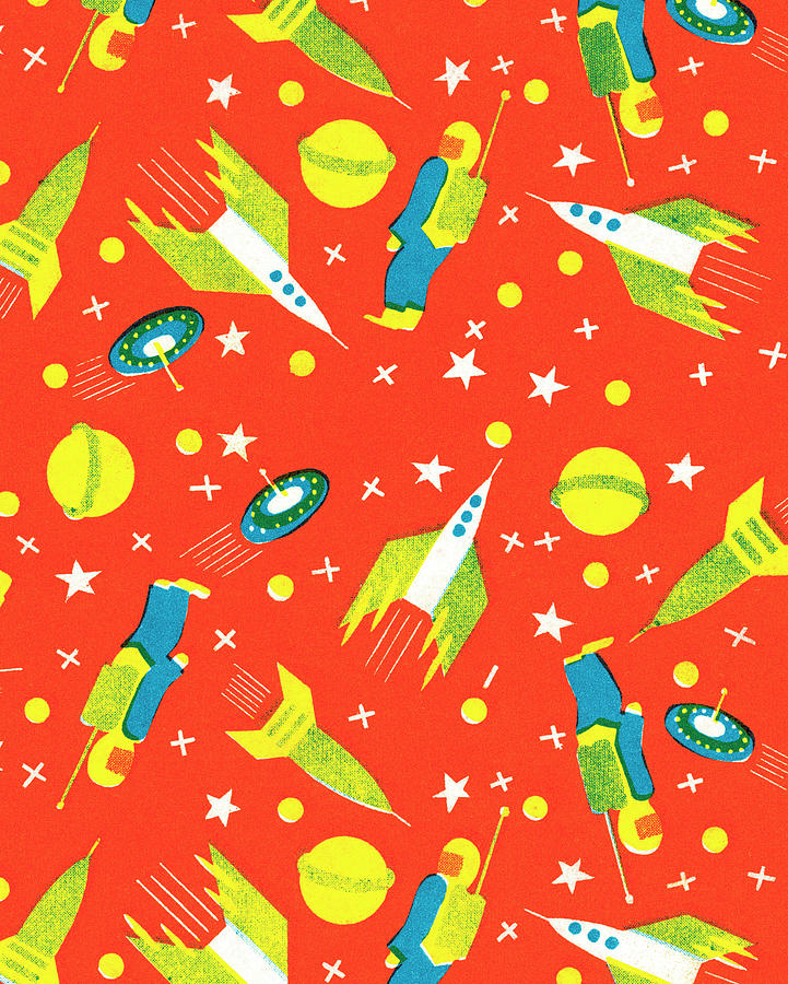 Science Fiction Drawing - Rocket pattern by CSA Images
