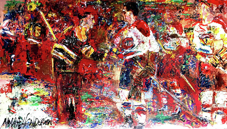 Sports Painting - Rockets Handshake 1 by Murray Henderson Fine Art