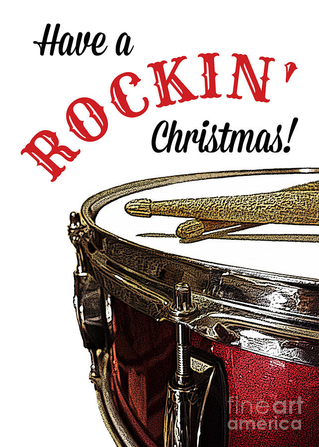 Rockin' Christmas Snare Drum Drumsticks Drummer Christmas Photograph by ...