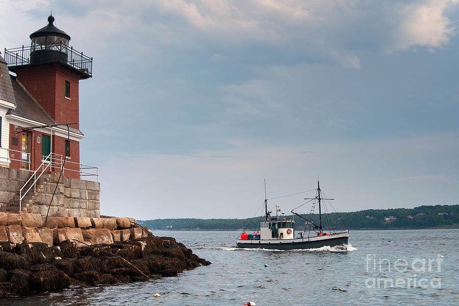 Landmark Photograph - Rockland Breakwater Lighthouse Guards by Allan Wood Photography