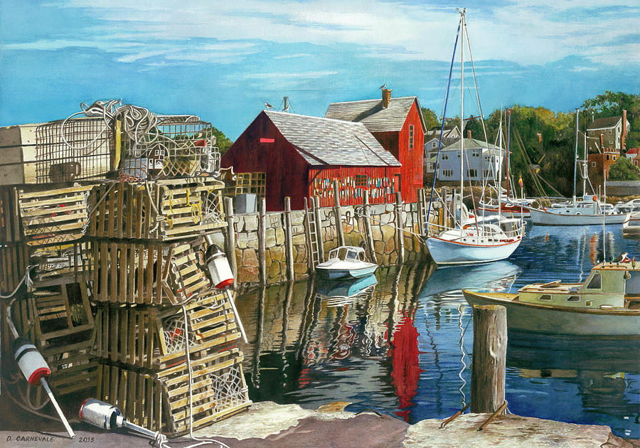 Rockport Harbor, Rockport, Mass. Painting by Daniel Carnevale - Fine ...