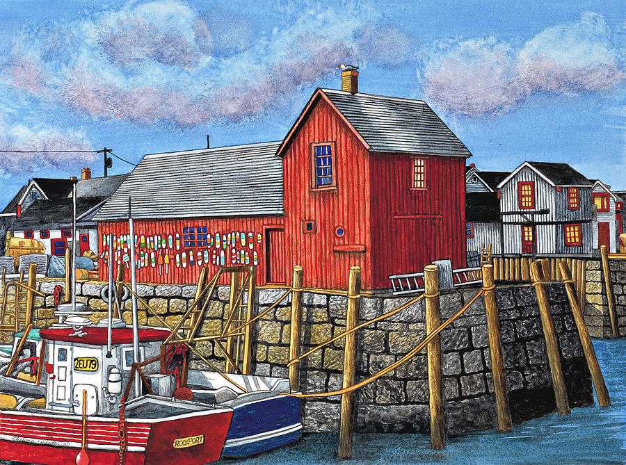 Rockport Motif I, Maine Painting by Thelma Winter | Fine Art America