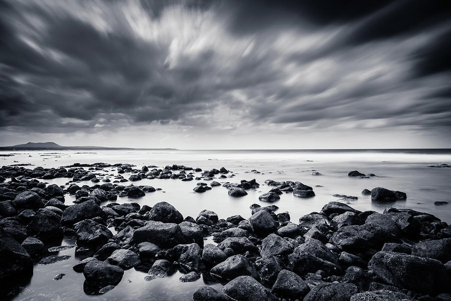 Rocks And Sea In Black & White, Canary Photograph by Zodebala