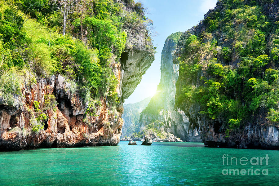 Beauty Photograph - Rocks And Sea In Krabi Thailand by Esb Professional
