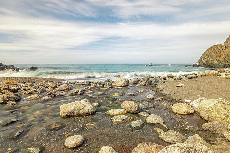 Rocks and Surf At Limekiln Beach Photograph by Joseph S Giacalone