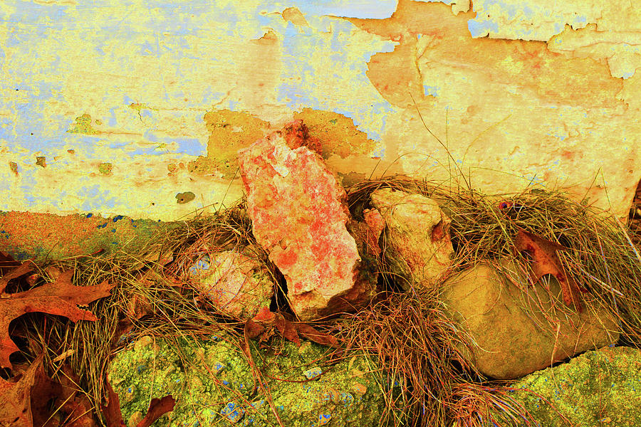Rocks Photograph - Rocks and Wall by Alexis Baranek