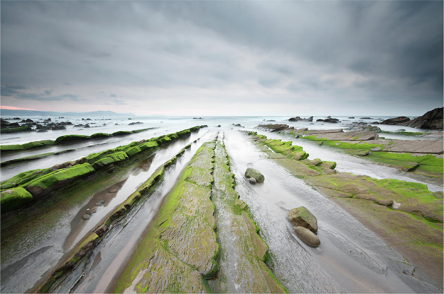Rocks Covered On Green Algae In Photograph by Irantzu Arbaizagoitia Photography