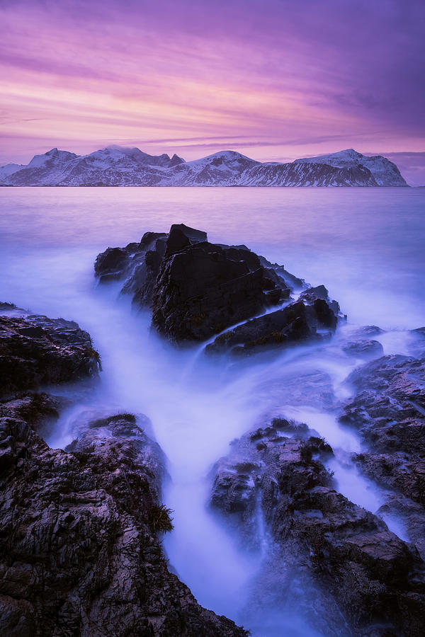 Sunset Photograph - Rocks In Fjord by Michael Blanchette Photography