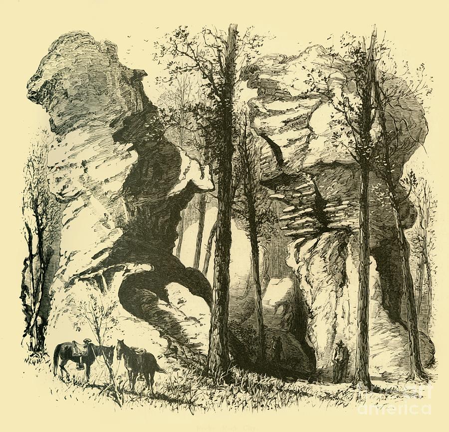 Rocks Drawing by Print Collector
