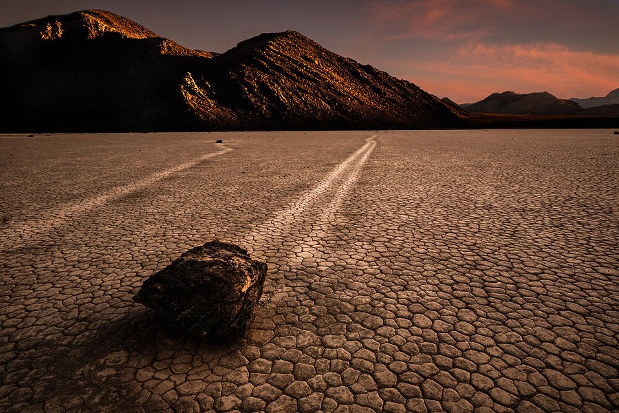 Landscape Photograph - Rocks Walking In Sunset by Jie Jin