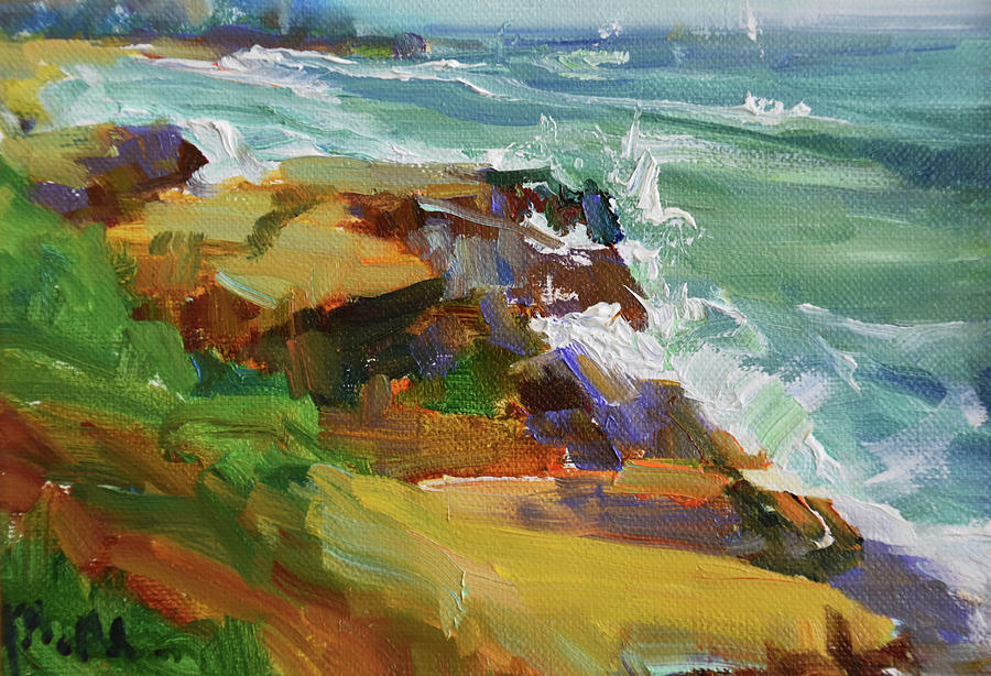 Seascape Painting - Rocks With Many Colors by Kathryn McMahon