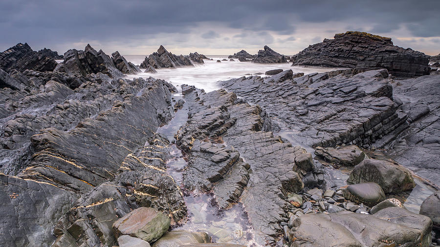 Rocky Beach Panorama colour Photograph by Framing Places