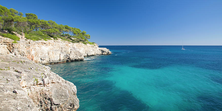 Rocky Coast, Cala Mondrago, Mallorca Photograph by David C Tomlinson