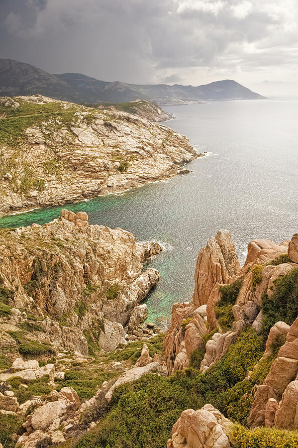 Rocky Coastline North Of Porto, Corsica Photograph by David Madison