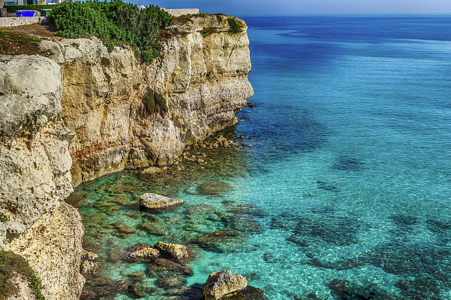 Rocky cove on the coast of Puglia Photograph by Vivida Photo PC