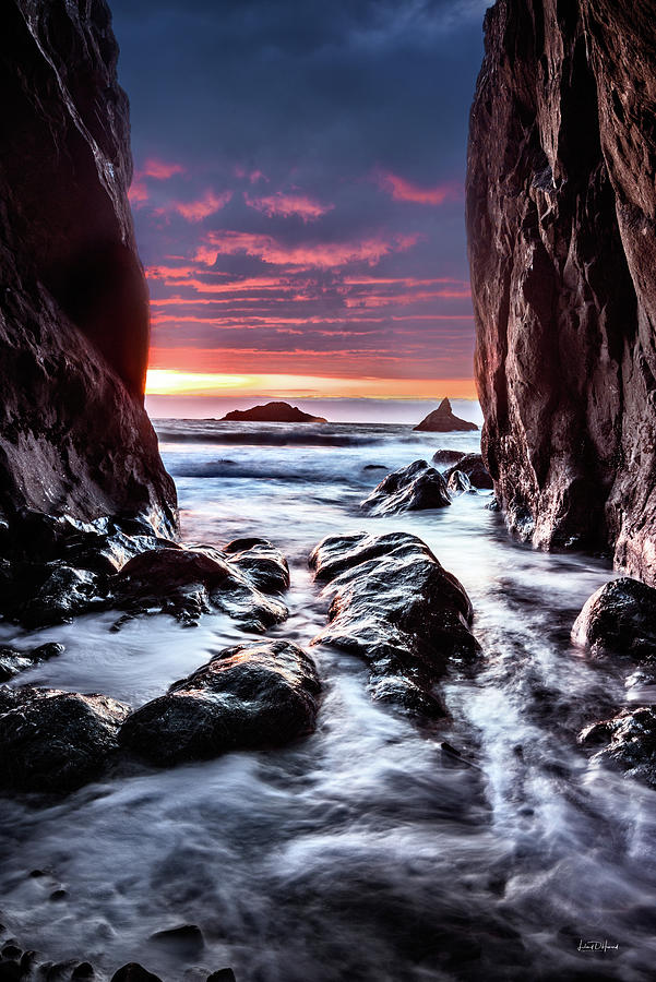Rocky Cove Sunset, Oregon Photograph by Leland D Howard