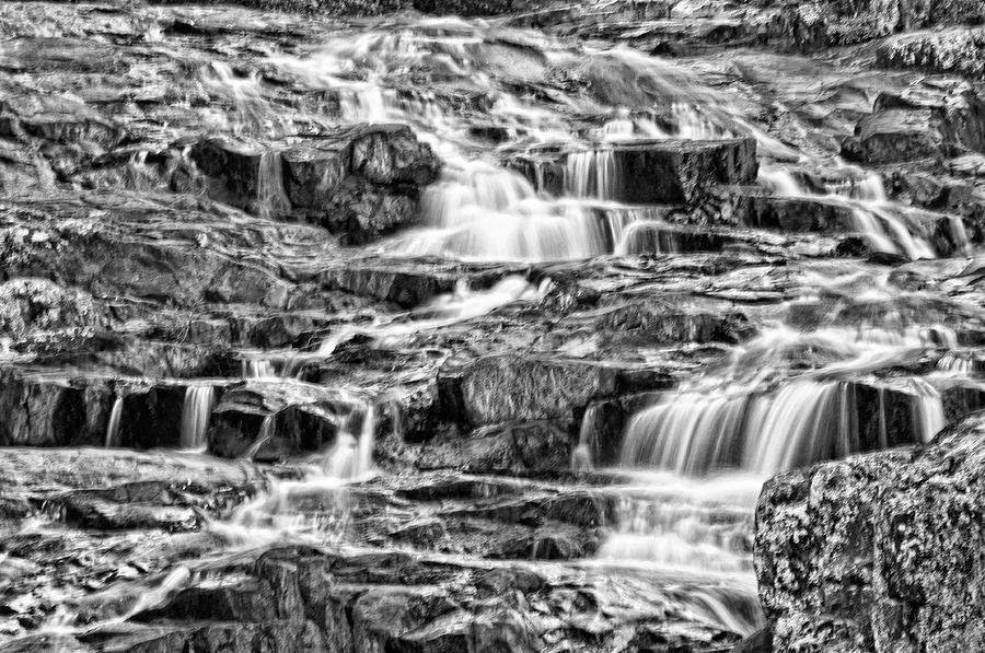 Rocky Falls Monochrome Photograph by Steve Stuller