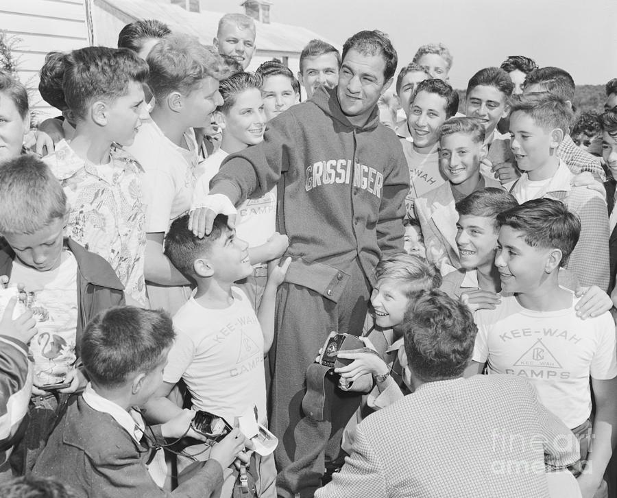 Rocky Marciano At Center Of Attentive Photograph by Bettmann