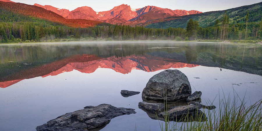 Rocky Mountain Landscape Panorama Over Sprague Lake Photograph