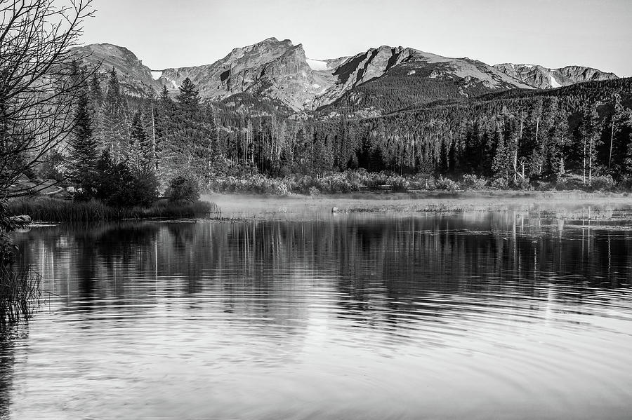 Rocky Mountain Reflections - Estes Park Colorado - Monochrome ...